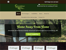 Tablet Screenshot of greenbrierriverretreat.com